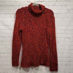 Pursuits ltd red and black acrylic turtleneck